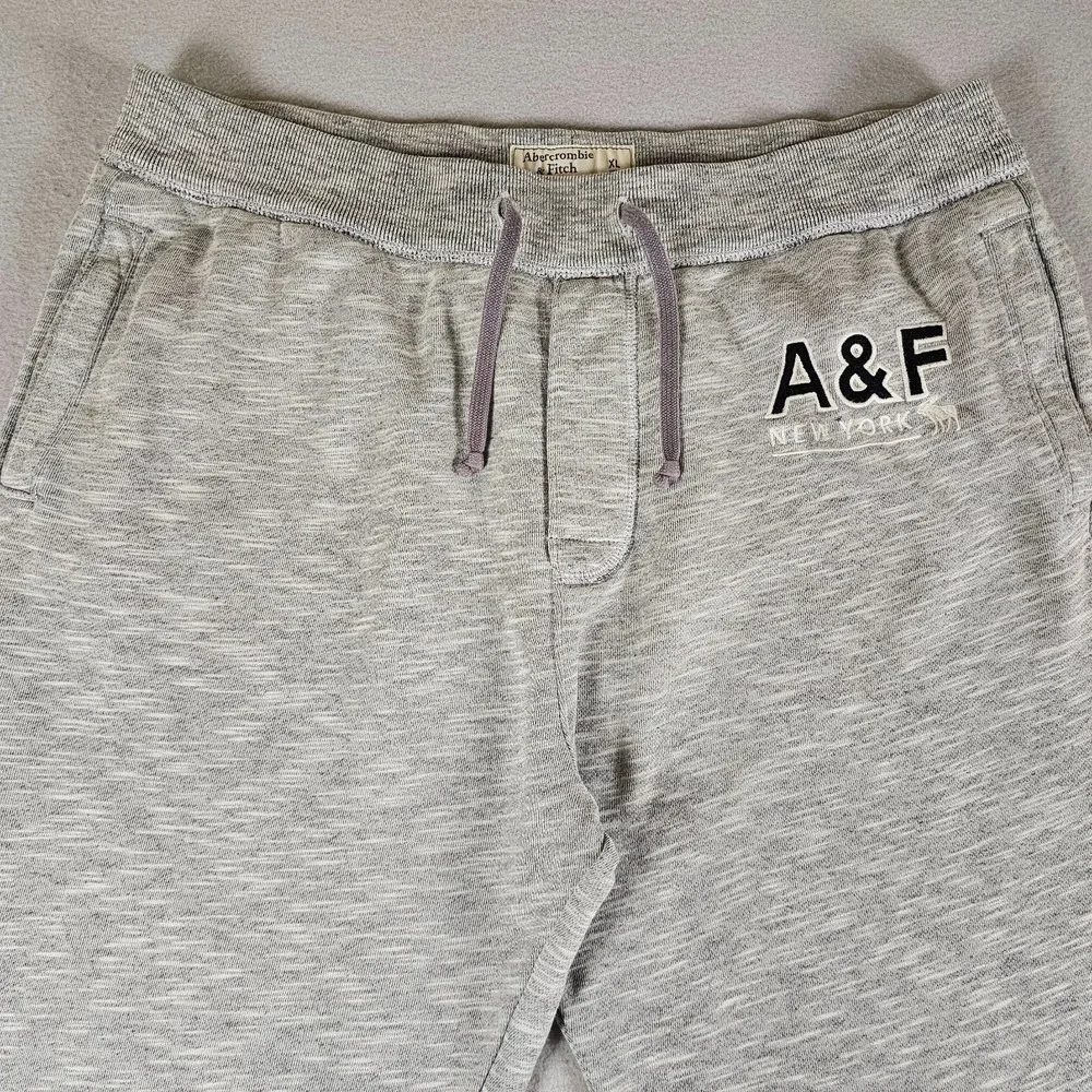Y2K Abercrombie & Fitch Joggers Mens Extra Large Heather Gray A&F New York Logo